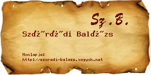 Szórádi Balázs névjegykártya